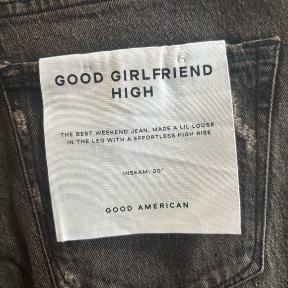 NWT Good American Good Girlfriend High Black Denim Jeans - Picture 5 of 5
